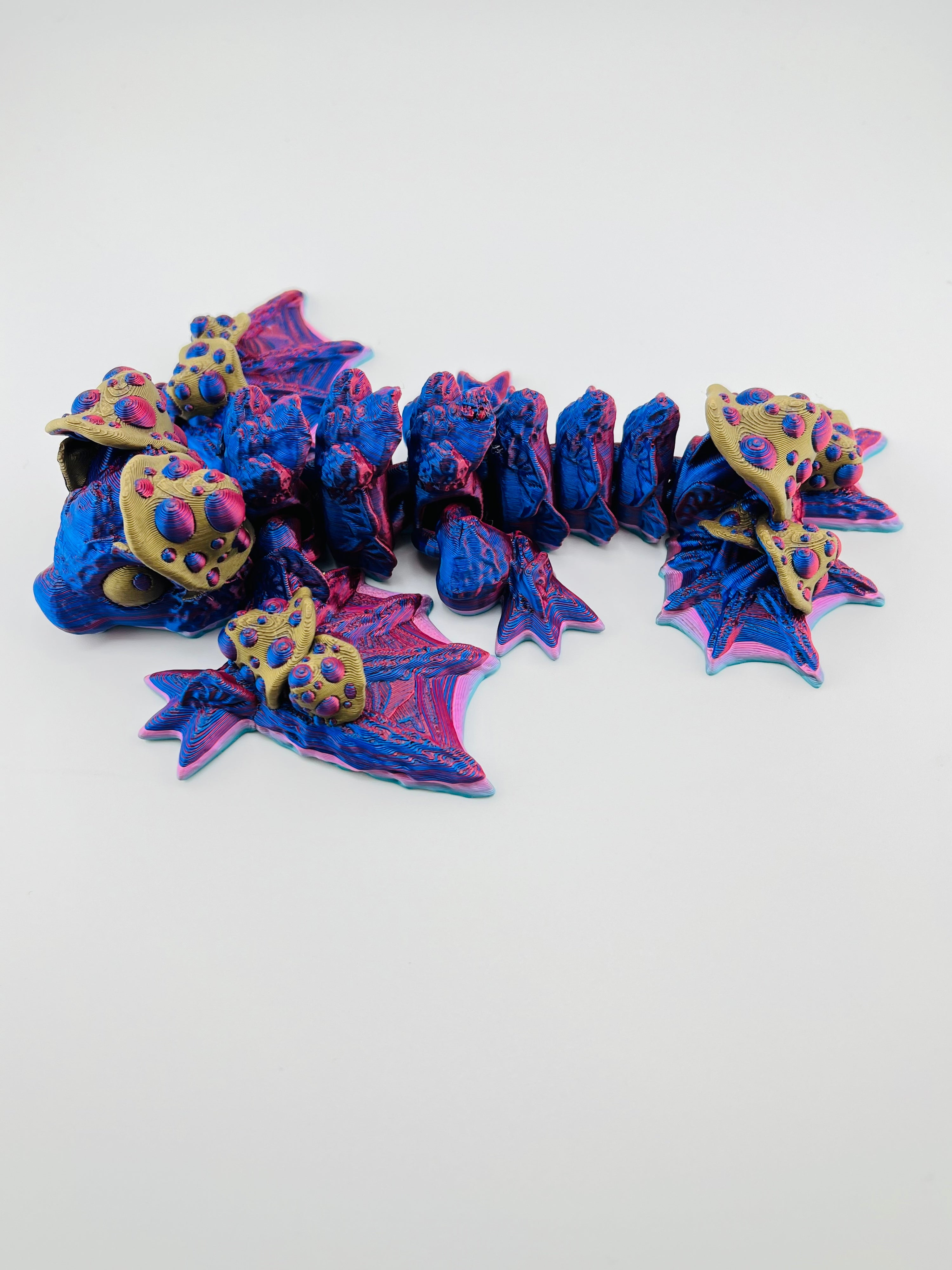Red and Blue Mushroom Dragon XL Fidget