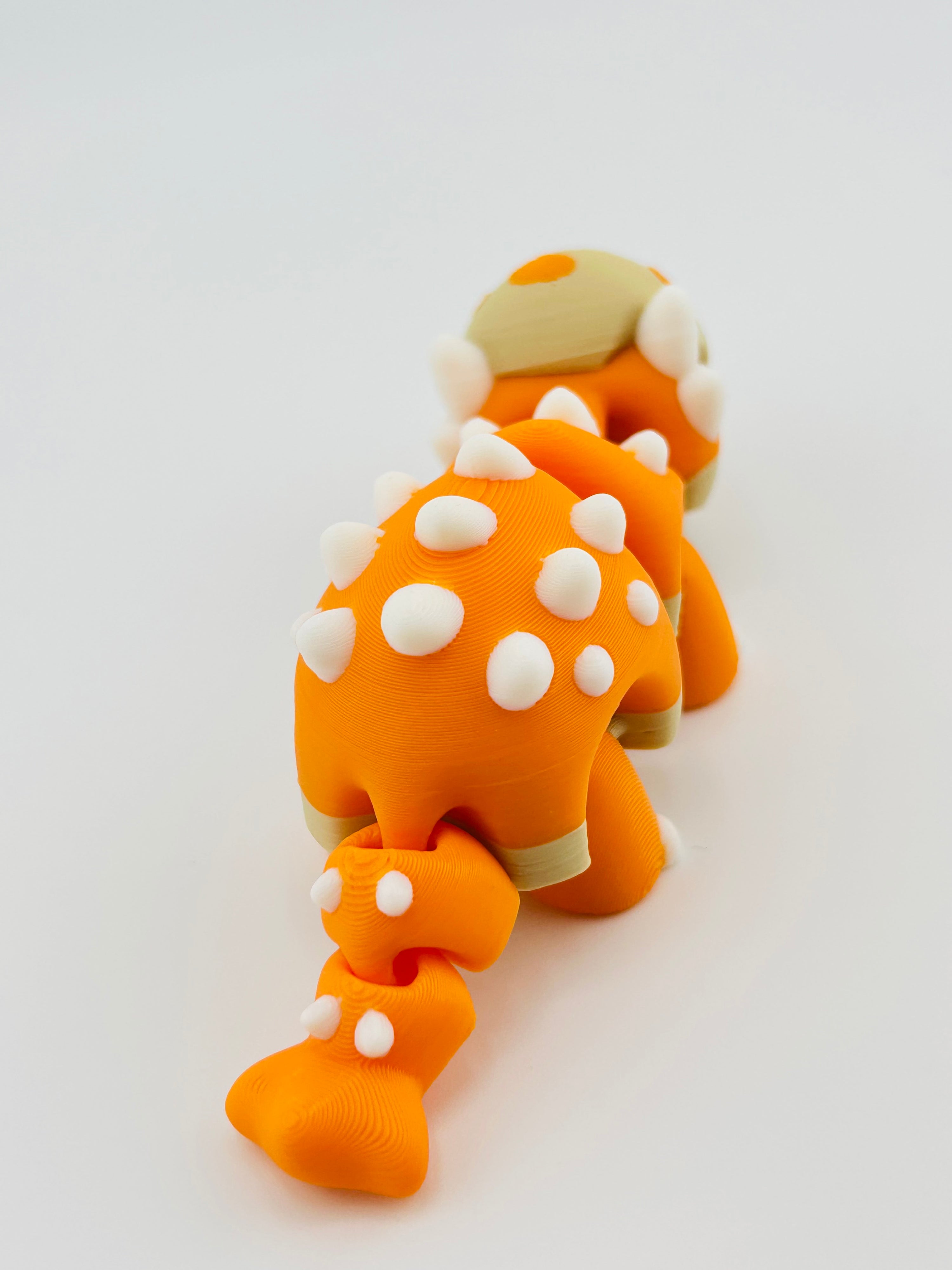 Baby Ankylosaurus Orange Tan Fidget