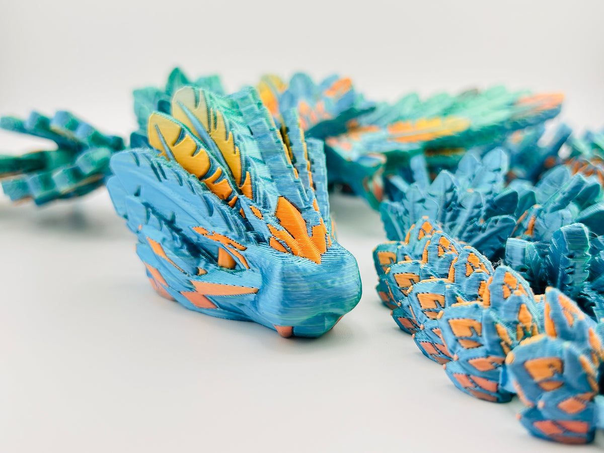 Flying Serpent XXL Silk Blue Fidget Toy